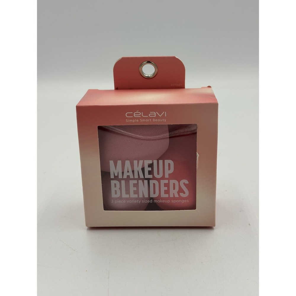 Celavi Makeup Blenders 3 Piece Variety Sized Makeup Sponges Set Pink Red